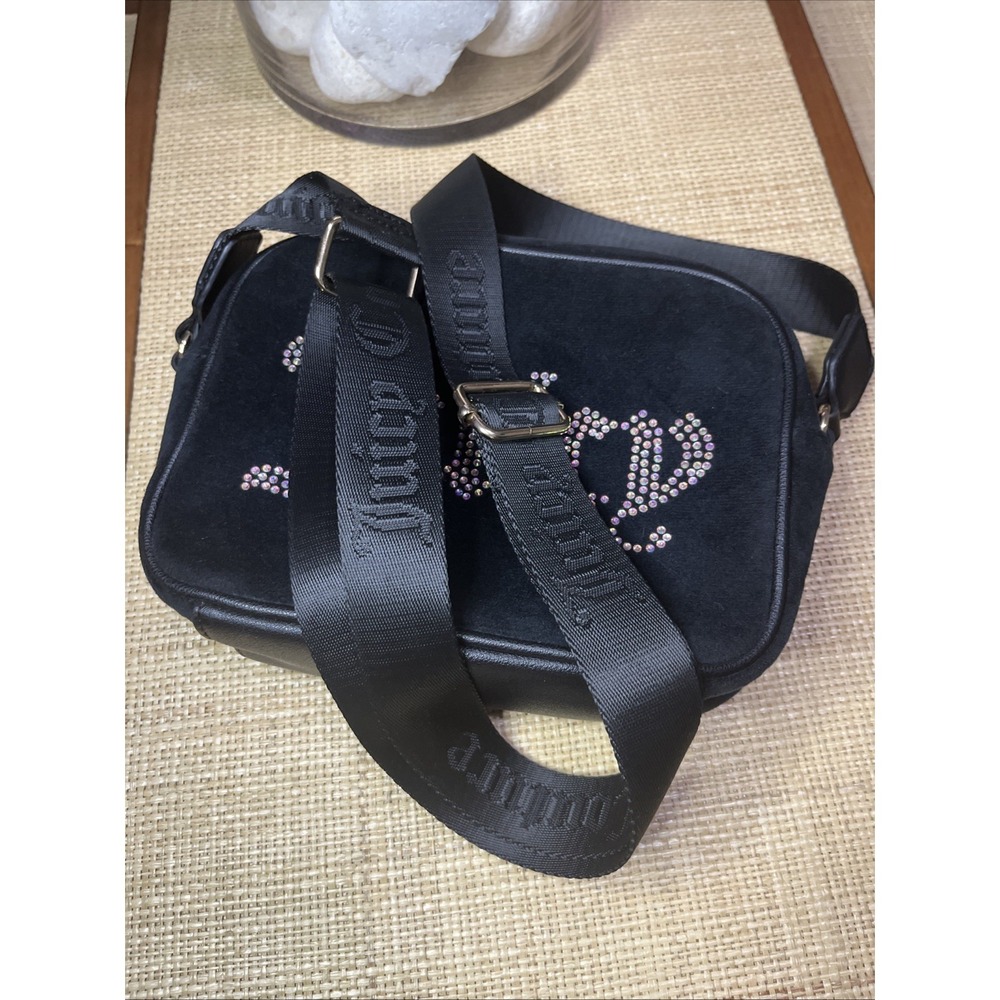 Juicy Couture Obsession‎ Crossbody Camera Bag Black Velour NWOT